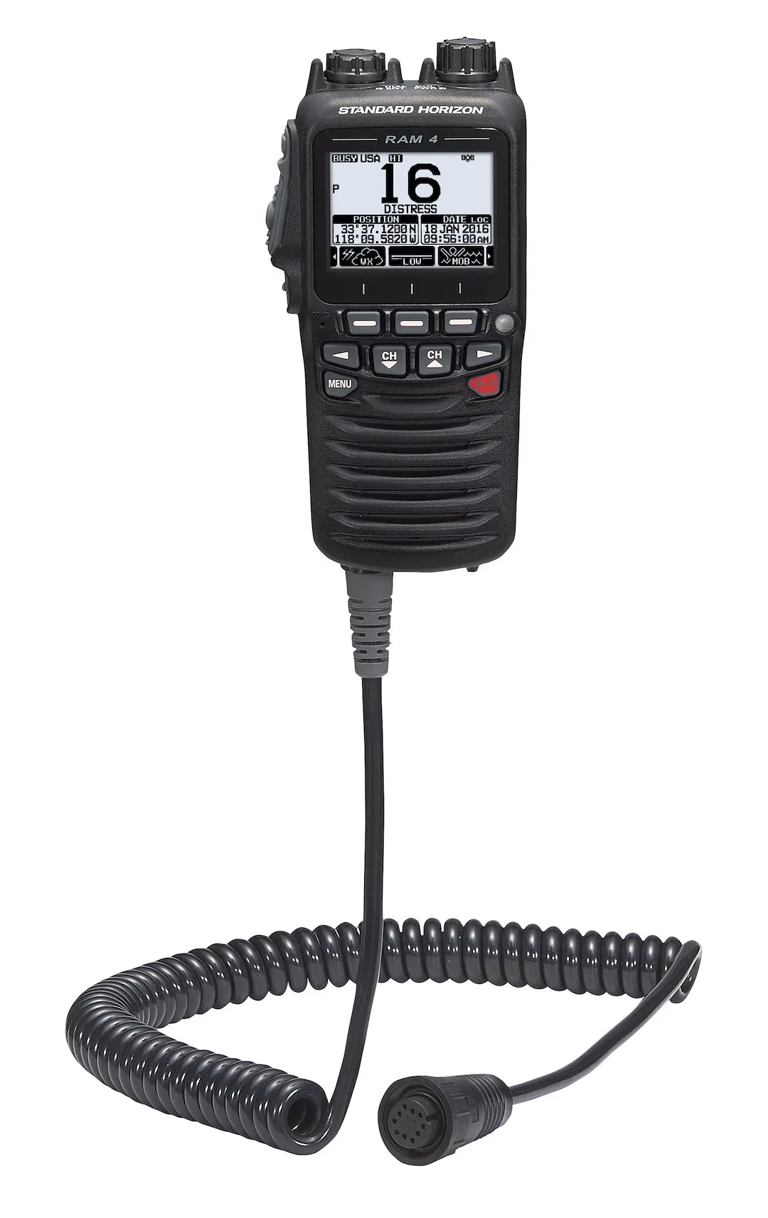 SSM-70H – STANDARD VHF Radio Microphone, Left Side Push To Talk Black Allows Full Control Of Radio AIS Functions And ...